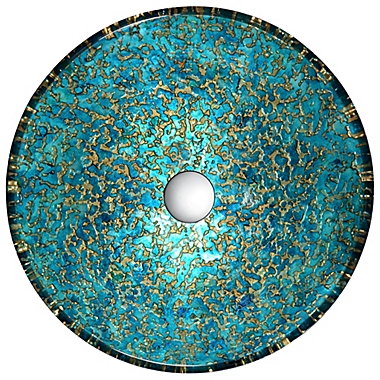 ANZZI&trade; Chrona LS-AZ209 16.5-Inch Vessel Sink in Gold/Cyan Mix. View a larger version of this product image.