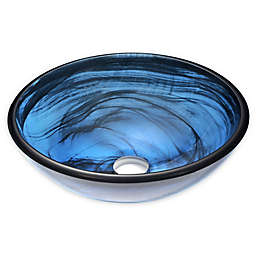 ANZZI Soave Deco-Glass Vessel Sink in Sapphire Wisp