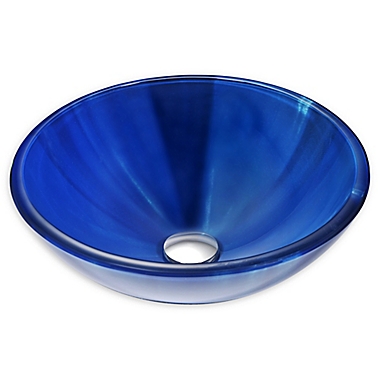 ANZZI Meno Deco-Glass Vessel Sink in Lustrous Blue. View a larger version of this product image.