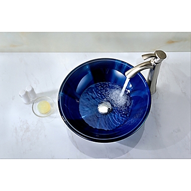 ANZZI Meno Deco-Glass Vessel Sink in Lustrous Blue. View a larger version of this product image.