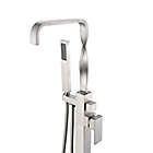 Alternate image 1 for ANZZI Yosemite 2-Handle Freestanding Clawfoot Tub Faucet with Hand Shower in Brushed Nickel