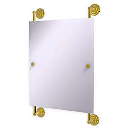 Allied Brass Que New  Rectangular Frameless Rail Mounted Mirror in Polished Brass