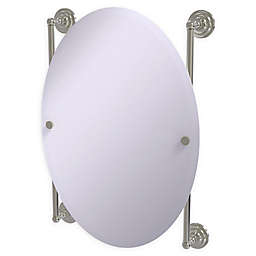 Allied Brass Que New  Oval Frameless Rail Mounted Mirror in Satin Nickel