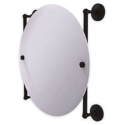Allied Brass Que New  Round Frameless Rail Mounted Mirror in Oil Rubbed Bronze