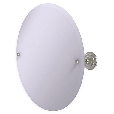 Allied Brass Frameless Round Tilt Mirror with Beveled Edge in Satin Nickel. View a larger version of this product image.