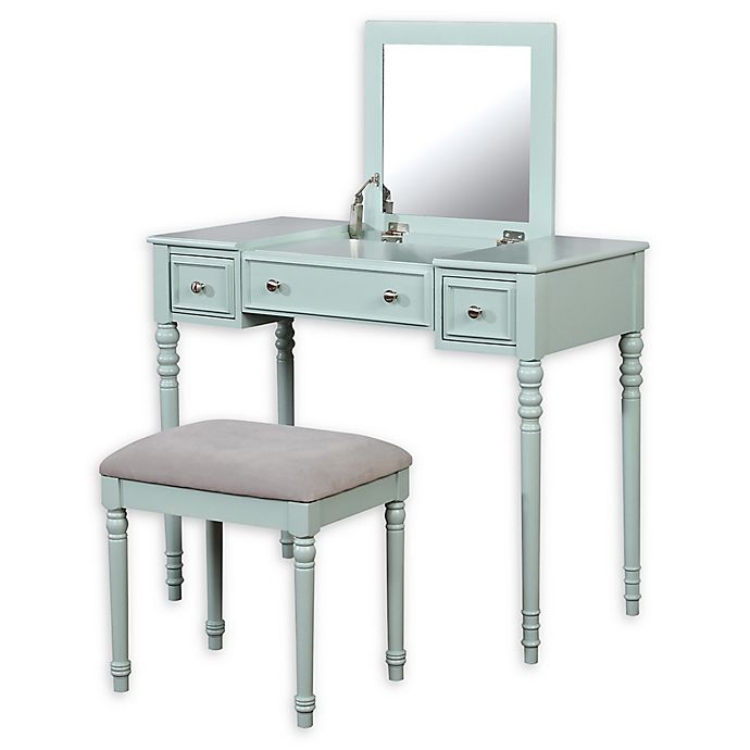 Linon Home Alicia Vanity Set Bed Bath Beyond - Linon Home Decor Lattice Vanity Set Silver