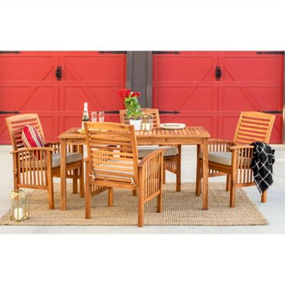 Forest Gate Arvada 5-Piece Acacia Wood Outdoor Dining Set in Brown