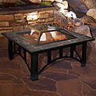 Alternate image 3 for Pure Garden Wood Burning 33-Inch Square Marble Tile Fire Pit in Black Orange