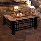 Alternate image 1 for Pure Garden Wood Burning 32-Inch Square Marble Tile Fire Pit in Black/Orange