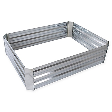 Pure Garden 47.5-Inch Rectangle Raised Garden Bed Plant Holder in Silver. View a larger version of this product image.