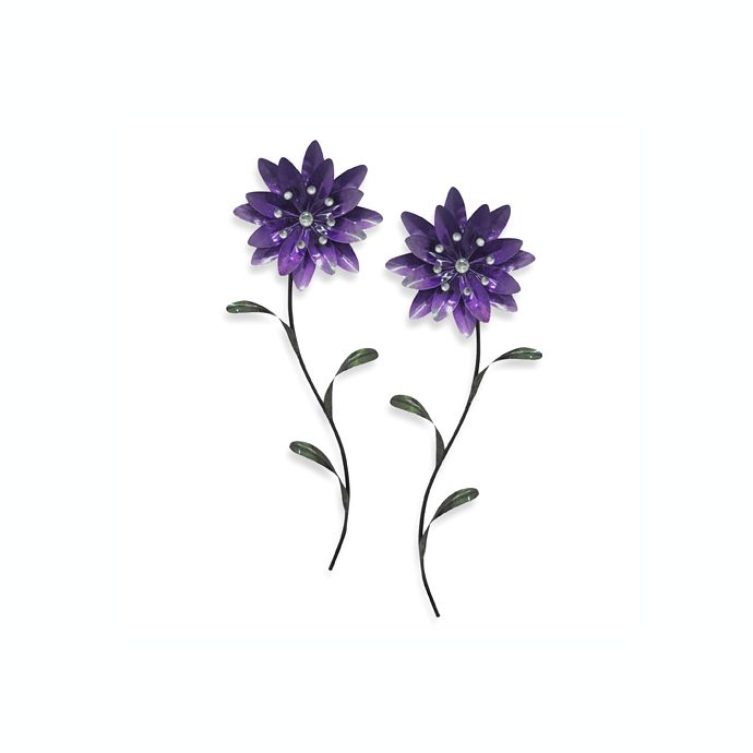 Metal Flower Wall Art - Purple | Bed Bath & Beyond