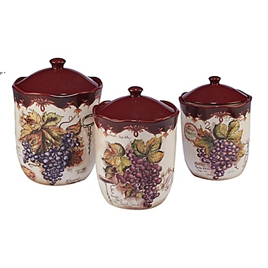 Certified International Vintners Journal by Tre Sorelle Studios 3-Piece Canister Set. View a larger version of this product image.