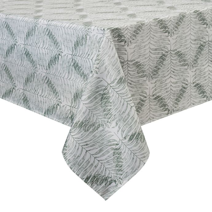 Basics Fabia Printed Tablecloth In Sage Bed Bath Beyond