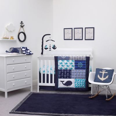 whale baby crib set