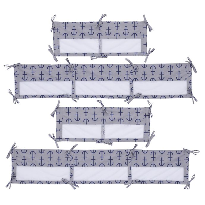 Nautica Kids Set Sail 4 Piece Secure Me Mesh Crib Liner Bed