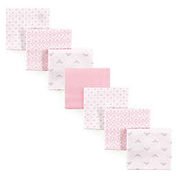 Luvable Friends® 7-Pack Tiara & Hearts Flannel Receiving Blankets in Pink