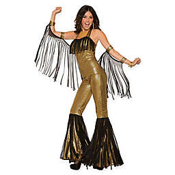 Disco Queen Gold Jumpsuit Women's Halloween Costume