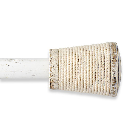 Alternate image 1 for The Farmhouse Collection Micah Adjustable Curtain Rod in Distressed Ivory