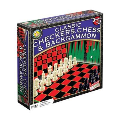 Endless Games Classic Checkers, Chess, and Backgammon Board Game