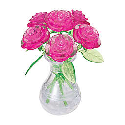 BePuzzled 47-Piece Pink Roses in a Vase 3D Crystal Puzzle