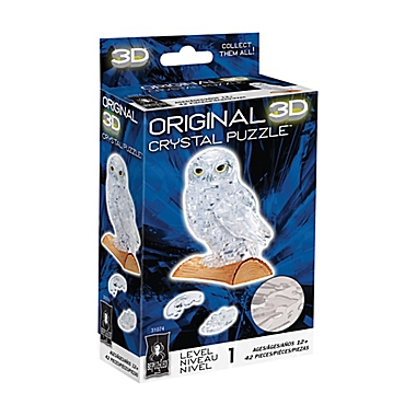 BePuzzled&reg; Owl 42-Piece 3D Crystal Puzzle in White. View a larger version of this product image.