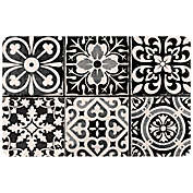 FoFlor Ceramic Tile 23&quot; x 36&quot; Kitchen Mat in Black/White