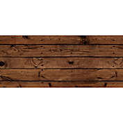FoFlor Dark Wood Plank Kitchen Mat in Brown