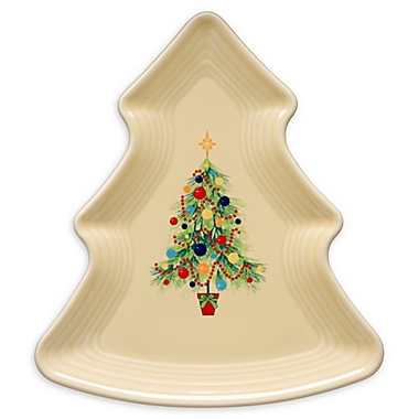 Fiesta&reg; Christmas Holiday Tree-Shaped Plate in Ivory. View a larger version of this product image.