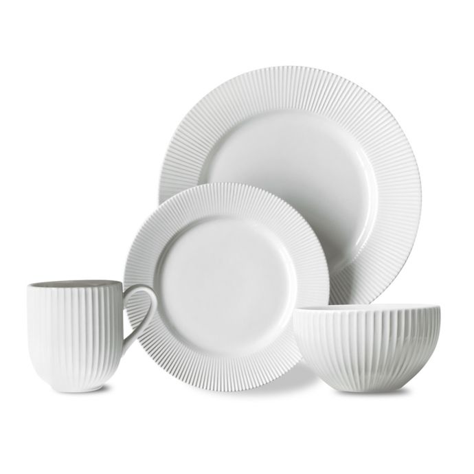 Over and Back® Carlyle 16Piece Dinnerware Set in White Bed Bath and