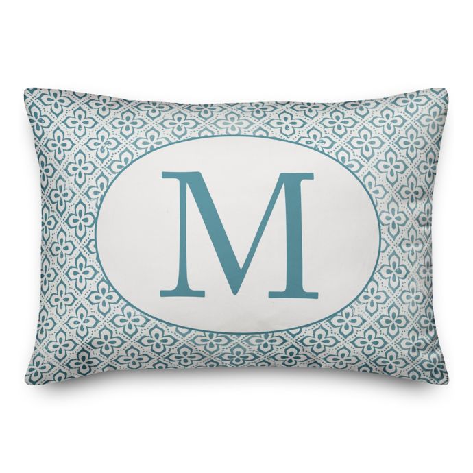 Designs Direct Monogram Indoor/Outdoor Oblong Throw Pillow in Faded