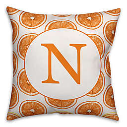 Designs Direct Orange Slice Monogram Indoor/Outdoor Square Throw Pillow