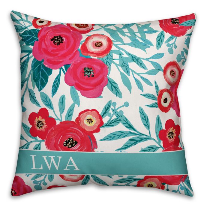 pink and teal outdoor pillows