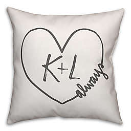 Designs Direct Heart Initials Indoor/Outdoor Square Pillow