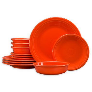 Fiesta&reg; 12-Piece Classic Dinnerware Set in Poppy. View a larger version of this product image.