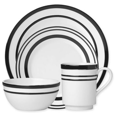 kate spade new york all in good taste stripe black dinnerware collectio