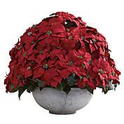 Nearly Natural 29.75-Inch Poinsettia with Decorative Planter