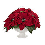 Nearly Natural 13-Inch Poinsettia with Decorative Urn