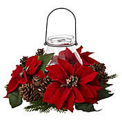 Nearly Natural Pine Cone and Poinsettia Holiday Candelabrum