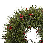 Alternate image 2 for Nearly Natural 20-Inch Cedar Berry Artificial Christmas Wreath