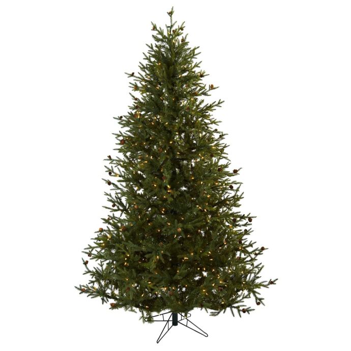 Nearly Natural 7 5 Foot Pre Lit Pine Christmas Tree Bed Bath