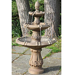 Northlight Tiered Leaf Fountain in Brown