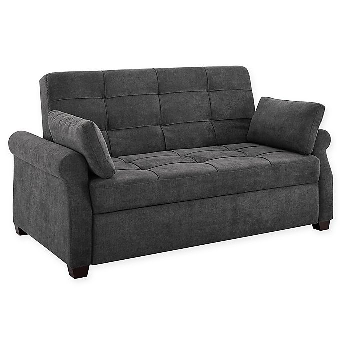 Serta Halton Convertible Sofa In Grey, Serta Convertible Futon Sofa Bed