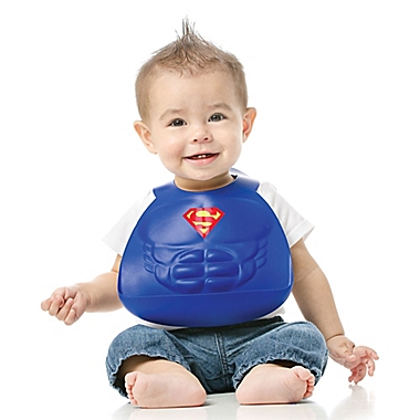 Bumkins&reg; DC Comics&trade; Superman Muscles Multicolor Silicone Bib. View a larger version of this product image.