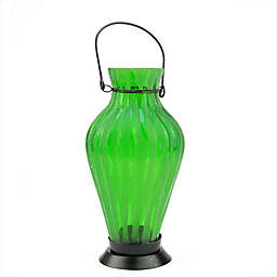 Northlight 1-Votive Frosted Ribbed Candle Lantern in Green