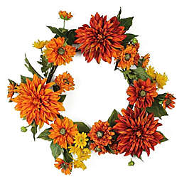22-Inch Mums and Daises Artificial Wreath