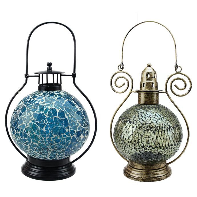 Northlight 12-Inch Clear Smoke Glass Mosaic Tea Light ...