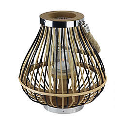 Northlight Rustic Chic Pear Shaped Rattan Candle Holder Lantern