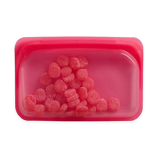 Alternate image 1 for Stasher 12 oz. Silicone Reusable Snack Bag in Raspberry