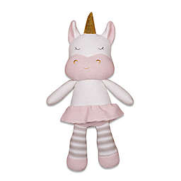 Living Textiles Kenzie Unicorn Knitted Plush Toy in Pink