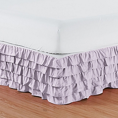 Elegant Comfort Multi-Ruffle Full Bed Skirt in Lilac. View a larger version of this product image.
